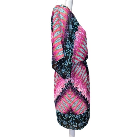 London Times - Embellished Dress - Geometric Tie Dye Design - Size 4 - NWT - Picture 4 of 10